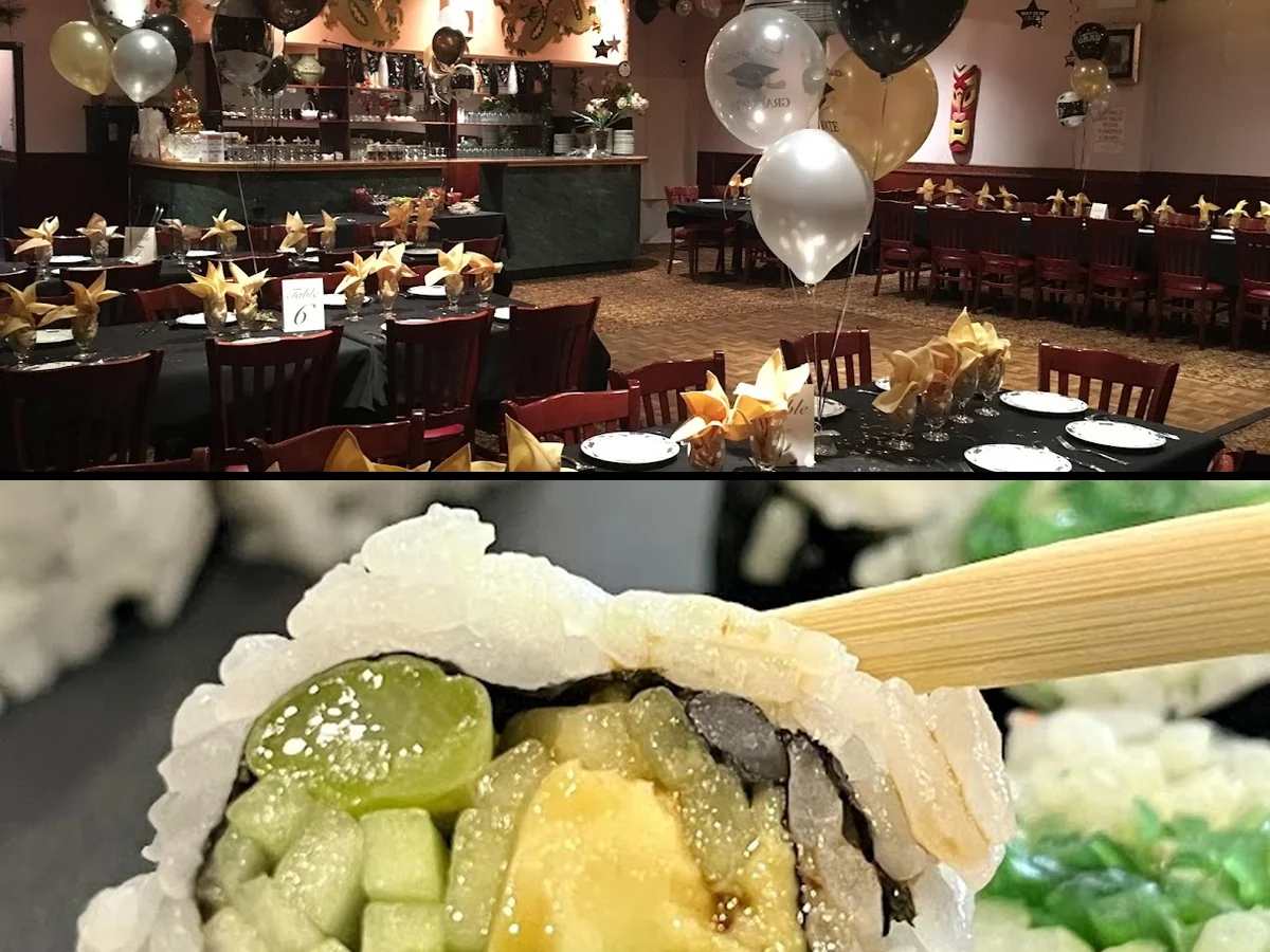 Sushi and small plates in a contemporary dining room.